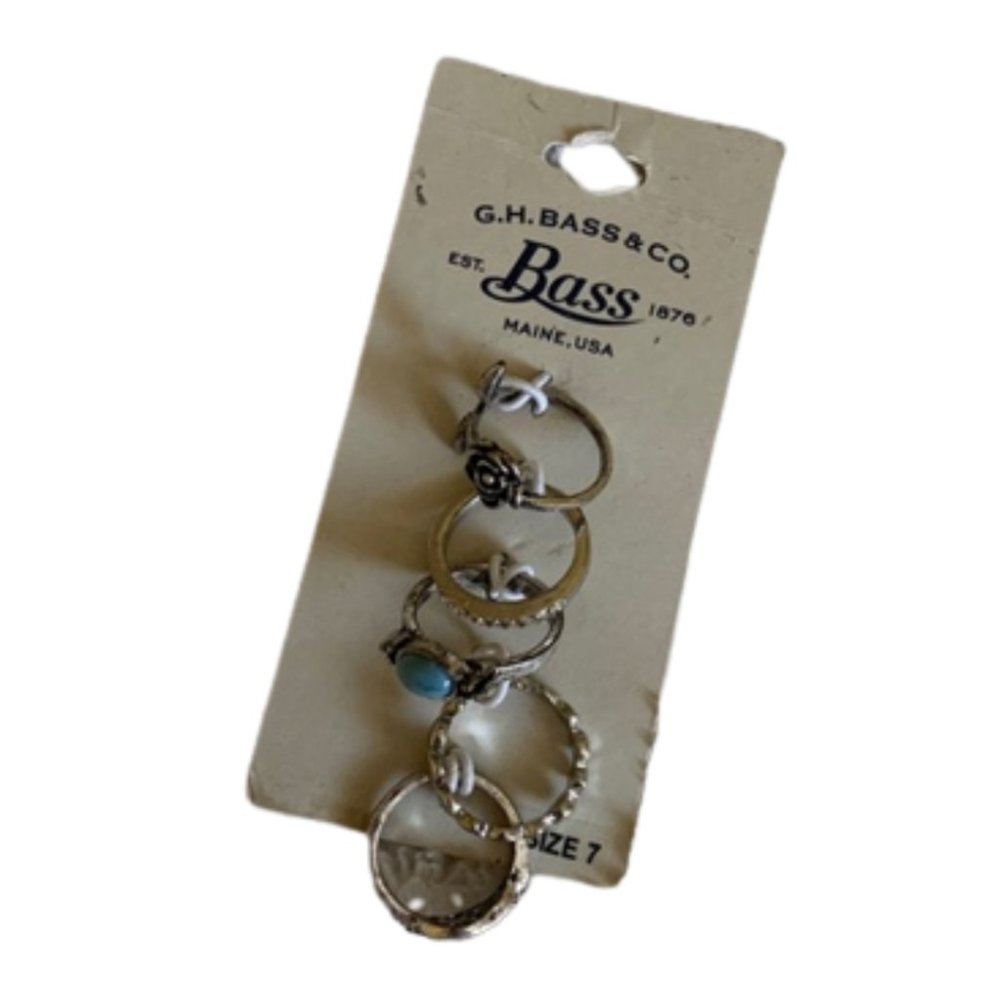 NWT 5 Piece Silver Ring Set